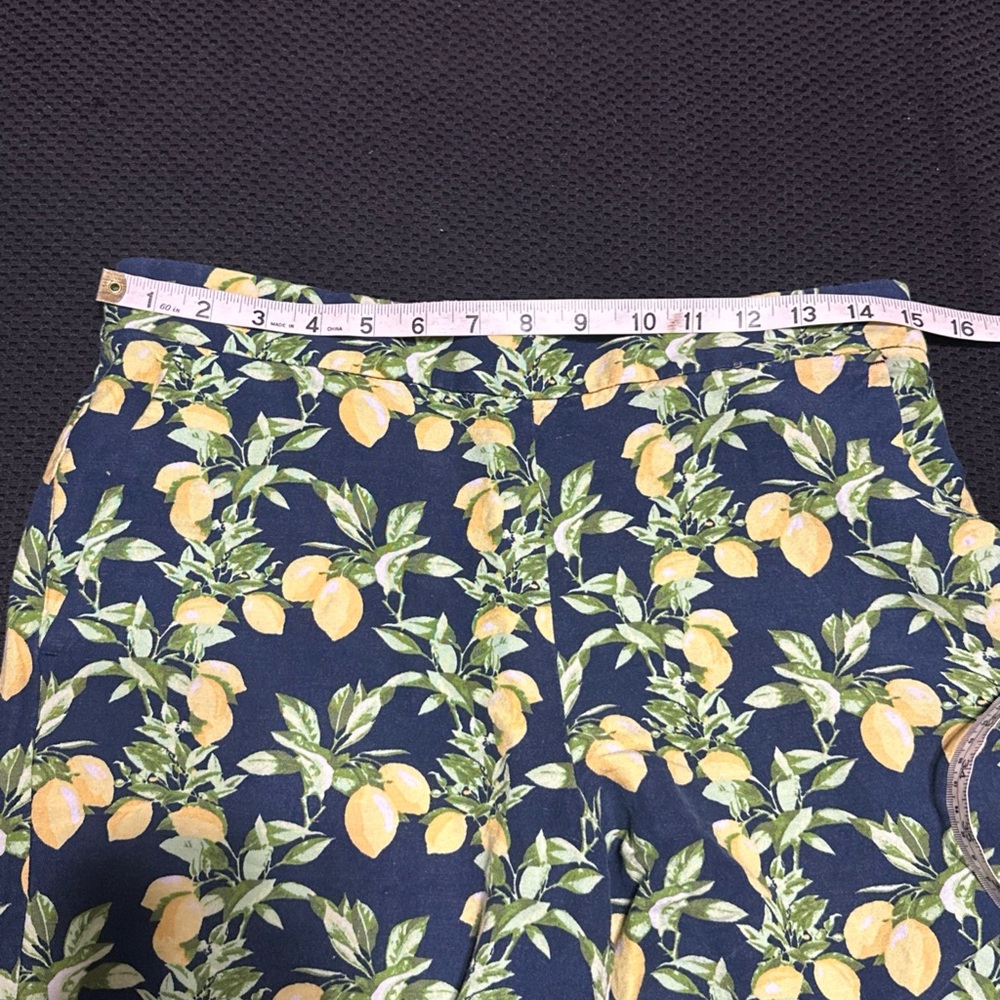 LOFT Women’s S Lemon Tree Verbena LINEN & VISCOSE Pants Casual Wide Leg Bold Fun - Picture 8 of 9